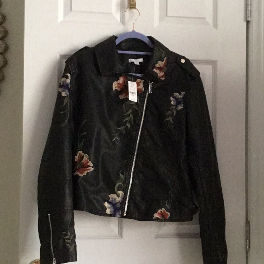 Faux leather biker jacket
